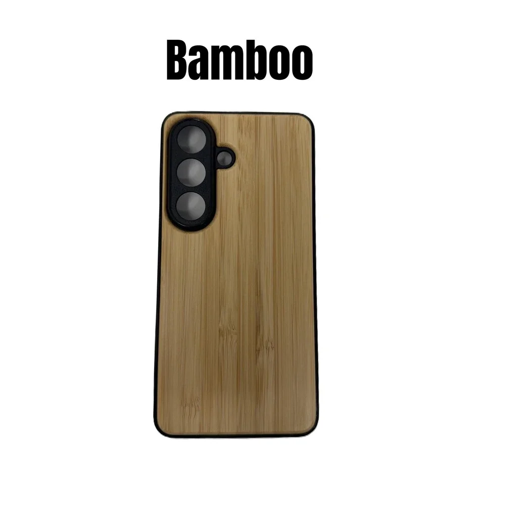 Custom Laser Engraved Wood Backing Phone Case For Samsung Galaxy S26